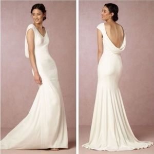 BHLDN Theia Ingrid Velvet Wedding Gown Size 8